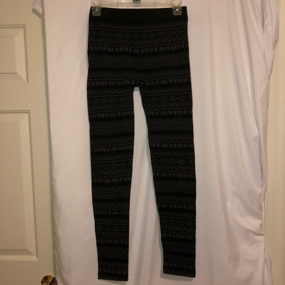 Black Patterned Super Soft Leggings